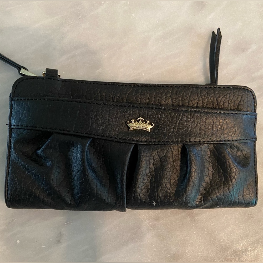 Juicy Couture Black Fuchsia Wristlet Wallet Y2K